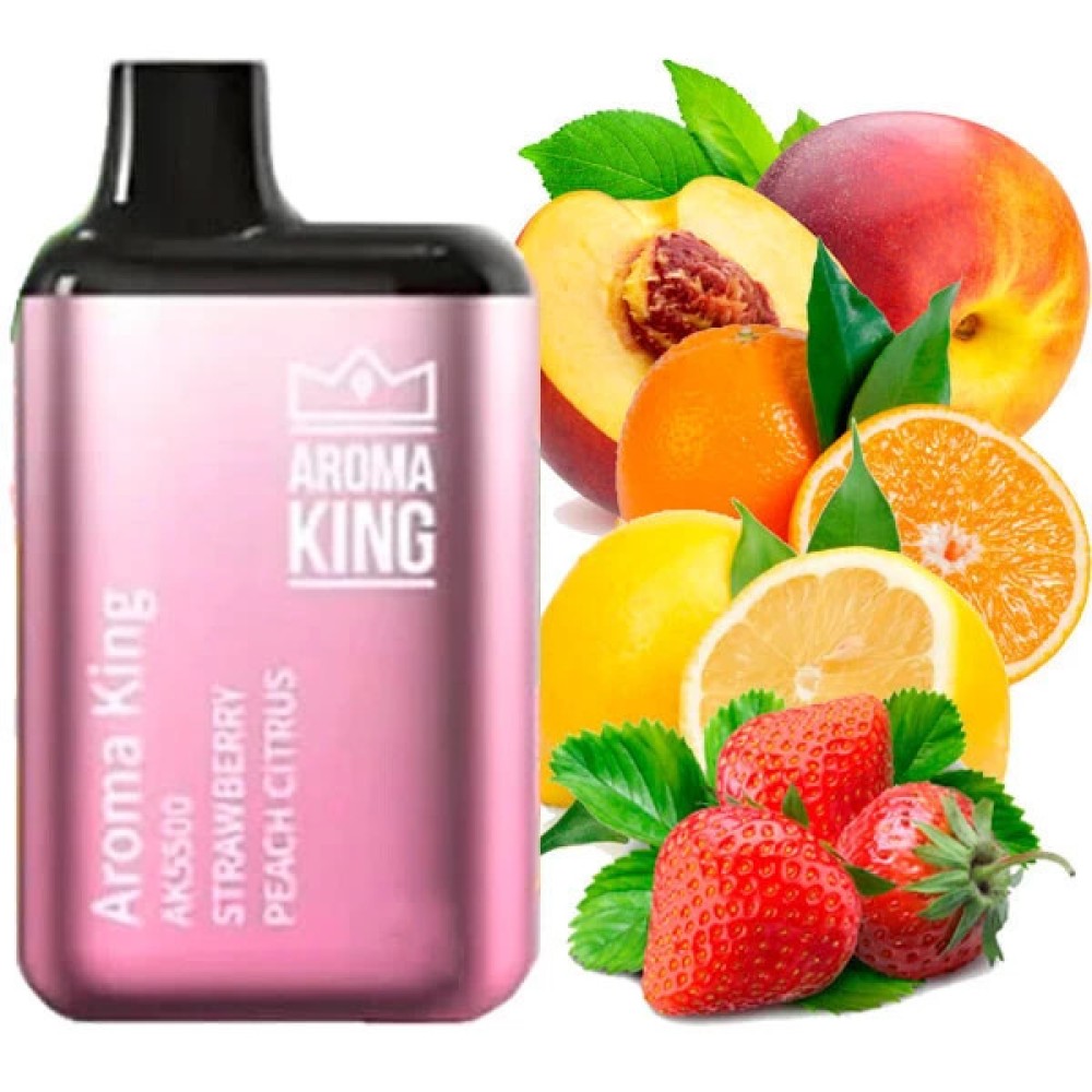 Jednorazowy papieros elektroniczny Aroma King Strawberry Peach Citrus (Strawberry Peach Citrus) (5500 zaciągnięć)