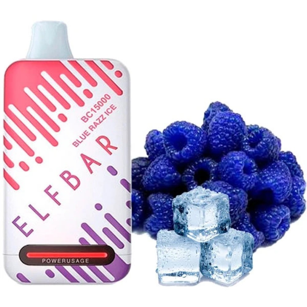 Jednorazowy papieros elektroniczny Elf Bar BC Blue Razz Ice (15000 zaciągnięć)