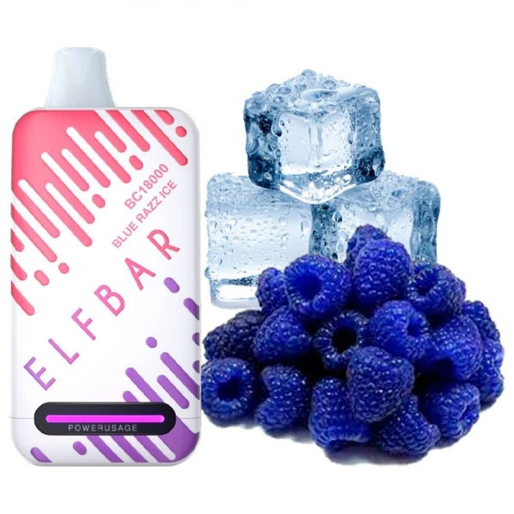 Jednorazowy papieros elektroniczny Elf Bar BC Blue Razz Ice (18000 zaciągnięć)
