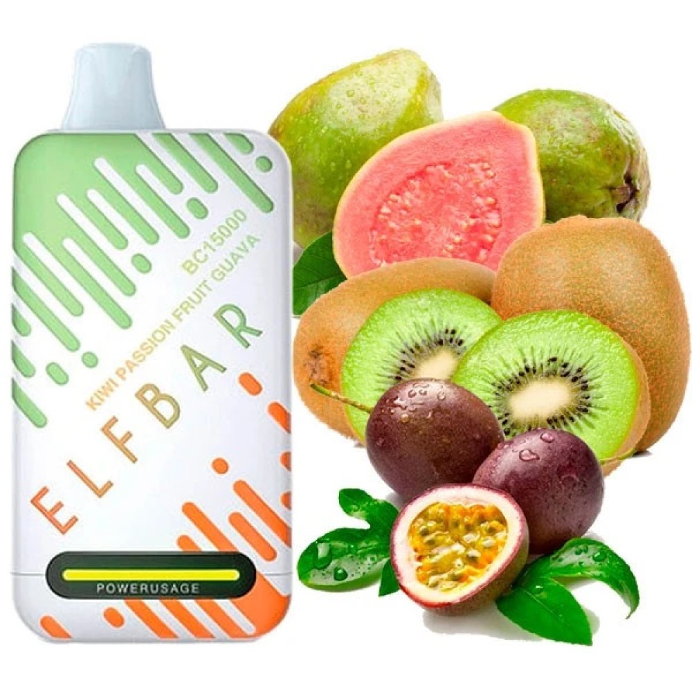 Jednorazowy papieros elektroniczny Elf Bar BC Kiwi Passion Fruit Guava (Kiwi Passion Fruit Guava) (15000 zaciągnięć)