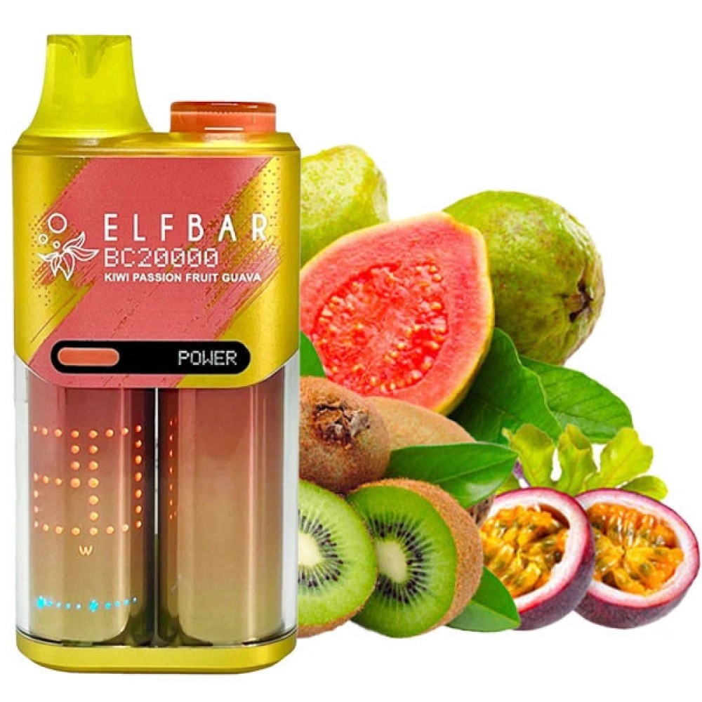 Jednorazowy papieros elektroniczny Elf Bar BC Kiwi Passion Fruit Guava (Kiwi Passion Fruit Guava) (20000 zaciągnięć)