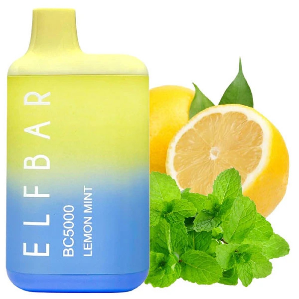 Jednorazowy papieros elektroniczny Elf Bar BC Lemon Mint (mięta cytrynowa) (5000 zaciągnięć)