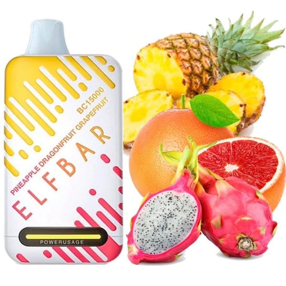 Jednorazowy papieros elektroniczny Elf Bar BC Pineapple Dragonfruit Grapefruit (Pineapple Pitaya Grapefruit) (15000 zaciągnięć)
