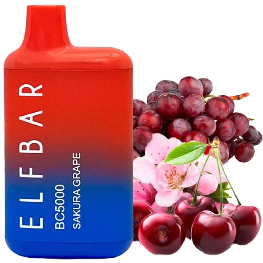 Jednorazowy papieros elektroniczny Elf Bar BC Sakura Grape (5000 zaciągnięć)