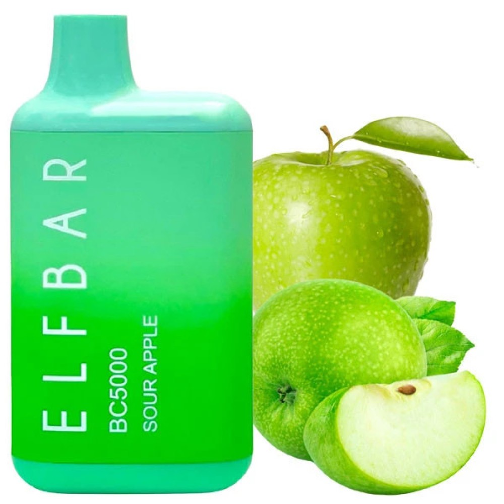 Jednorazowy papieros elektroniczny Elf Bar BC Sour Apple (5000 zaciągnięć)