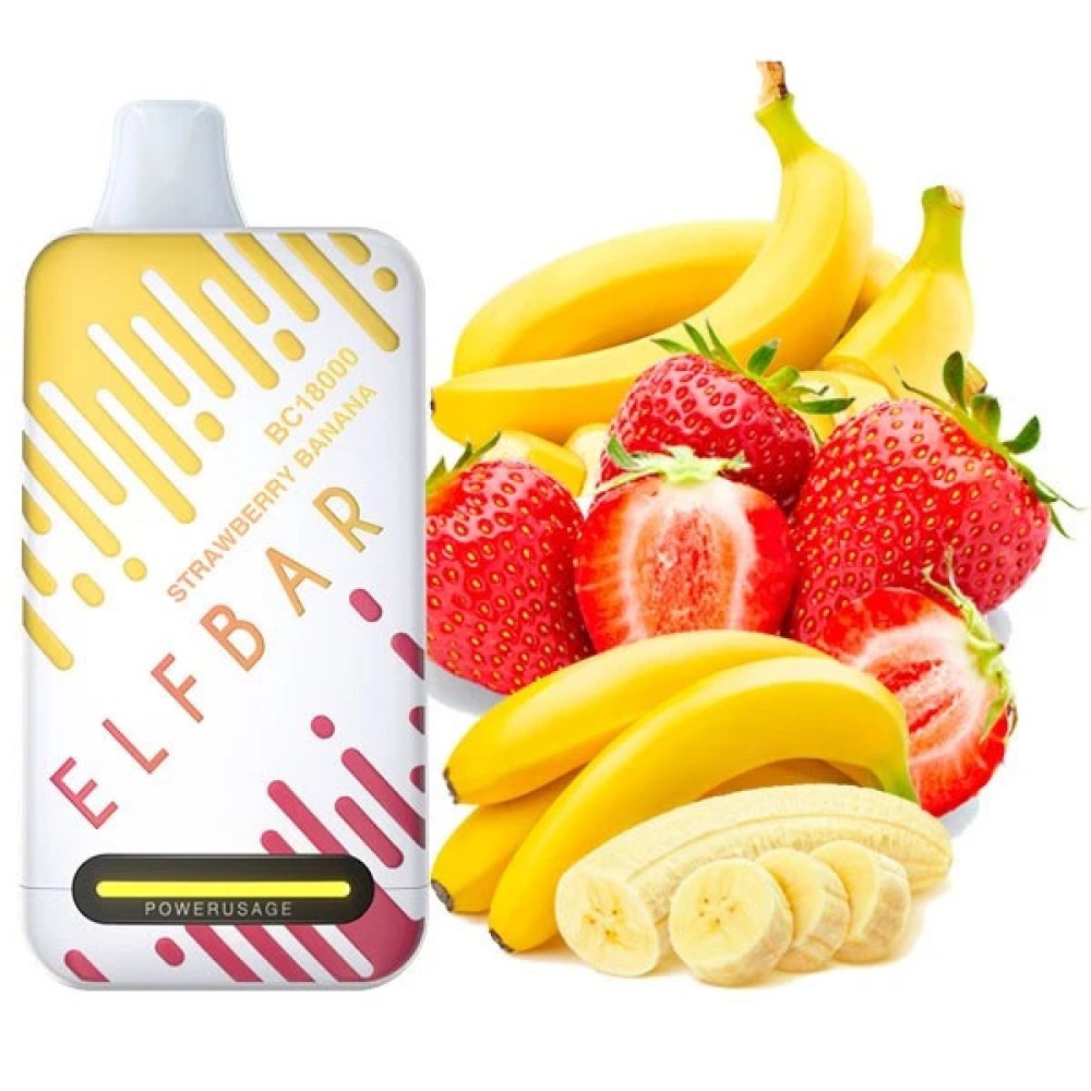 Jednorazowy papieros elektroniczny Elf Bar BC Strawberry Banana (Strawberry Banana) (18000 zaciągnięć)