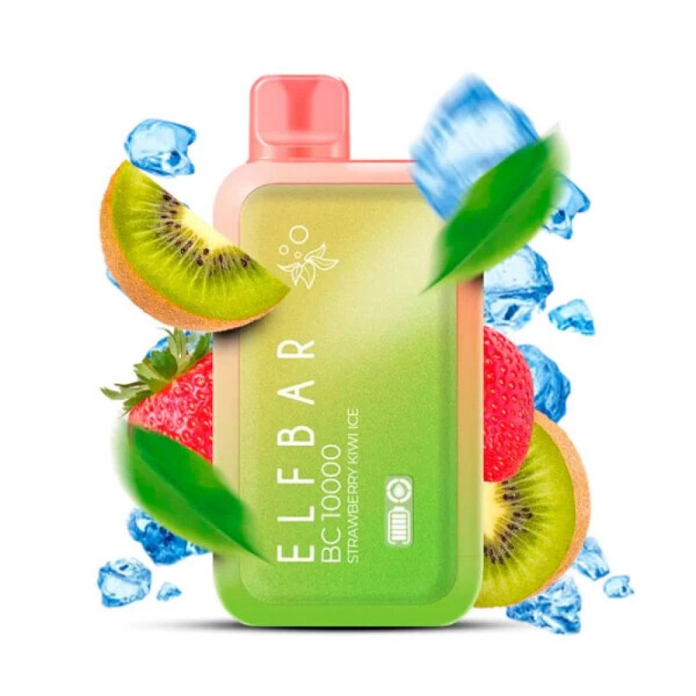 Jednorazowy papieros elektroniczny Elf Bar BC Strawberry Kiwi Ice (Strawberry Kiwi Ice) (10000 zaciągnięć)