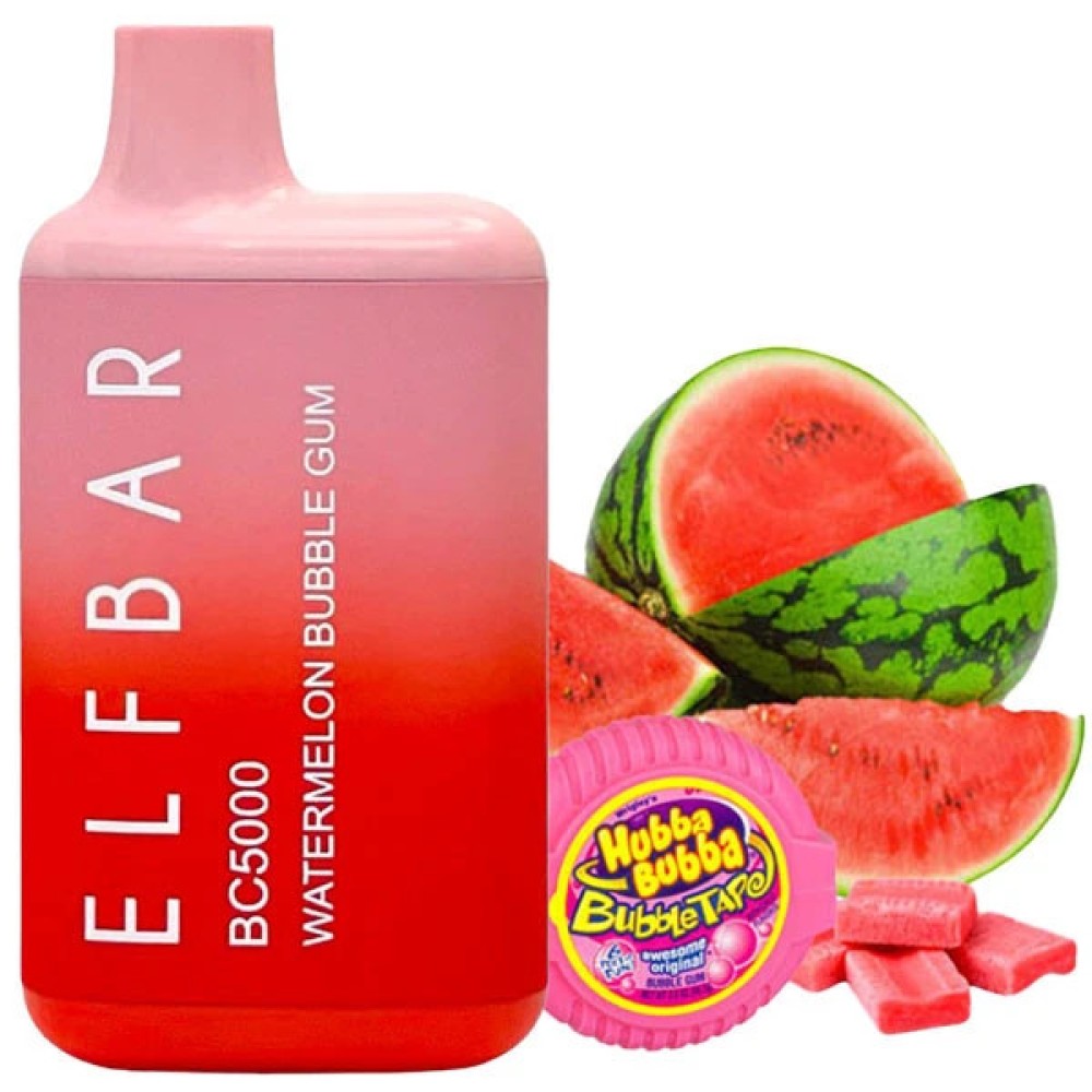 Jednorazowy papieros elektroniczny Elf Bar BC Watermelon Bubble Gum (5000 zaciągnięć)