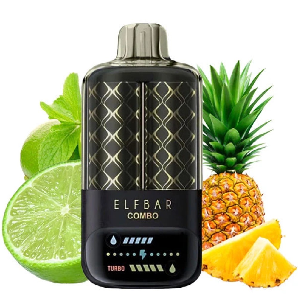 Jednorazowy papieros elektroniczny Elf Bar Combo Lime + Pineapple (Limonka + Ananas) (25000 zaciągnięć)