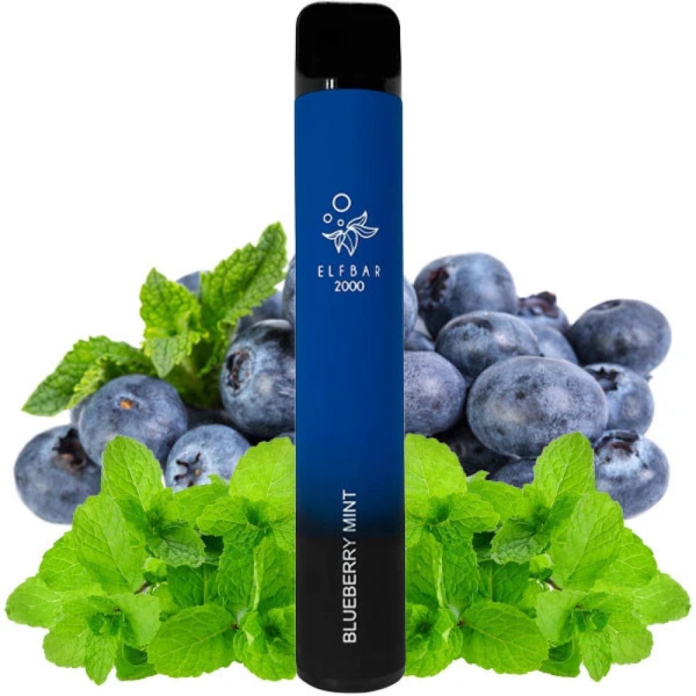 Jednorazowy papieros elektroniczny Elf Bar E-Shisha Blueberry Mint (2000 zaciągnięć)