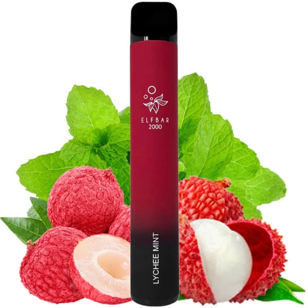 Jednorazowy papieros elektroniczny Elf Bar E-Shisha Lychee Mint (2000 zaciągnięć)