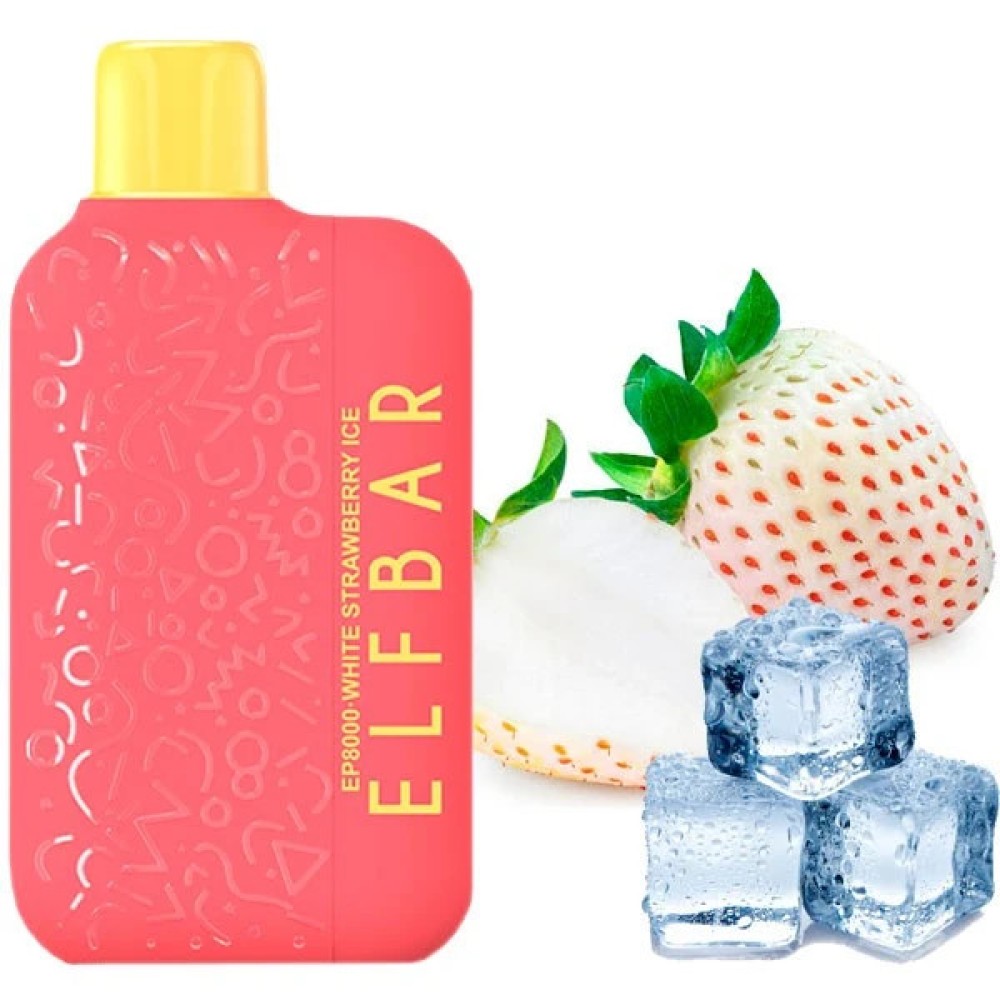 Jednorazowy papieros elektroniczny Elf Bar EP White Strawberry Ice (8000 zaciągnięć)