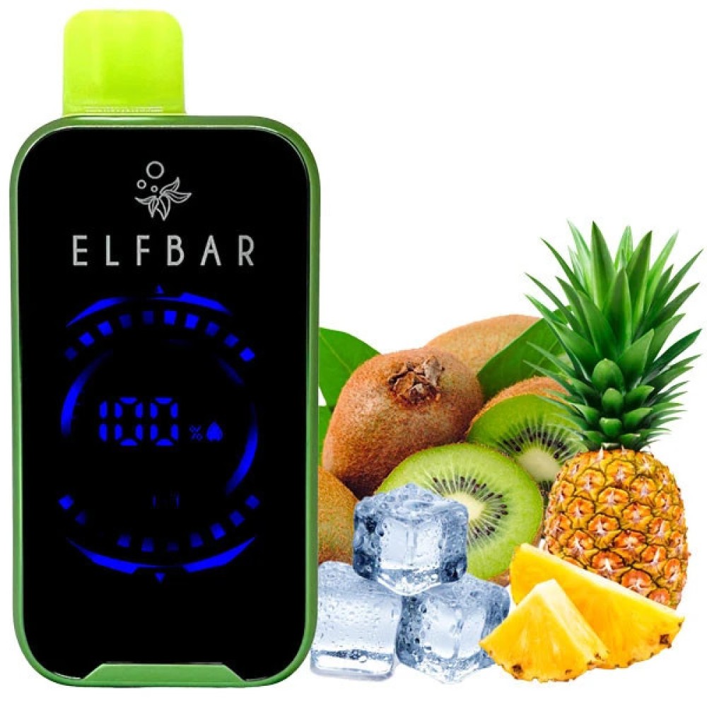 Jednorazowy papieros elektroniczny Elf Bar FS Kiwi Pineapple Ice (Kiwi Pineapple Ice) (18000 zaciągnięć)