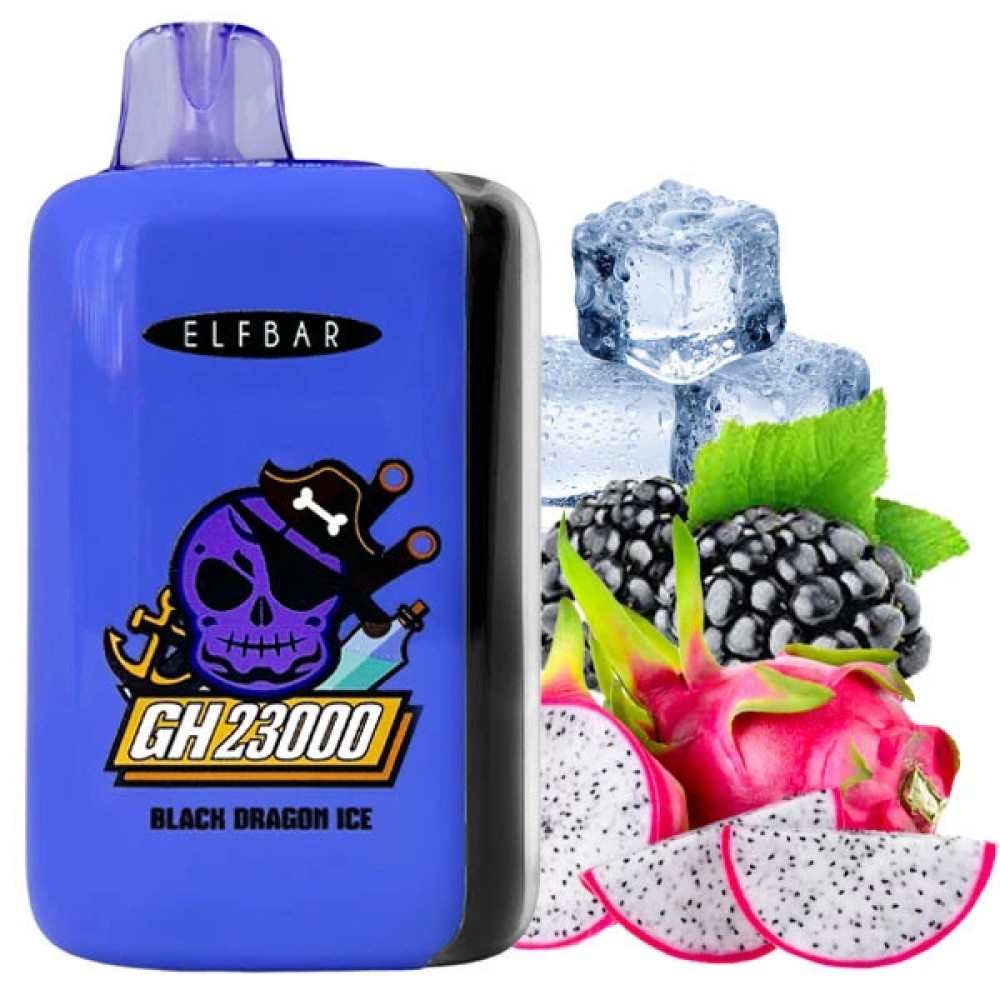 Jednorazowy papieros elektroniczny Elf Bar GH Black Dragon Ice (23000 zaciągnięć) (2% nikotyny)