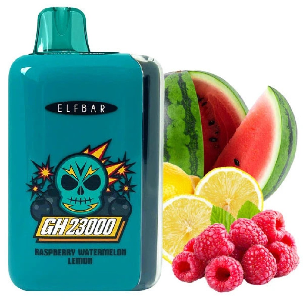 Jednorazowy papieros elektroniczny Elf Bar GH Raspberry Watermelon Lemon (Malina Watermelon Lemon) (23000 zaciągnięć)