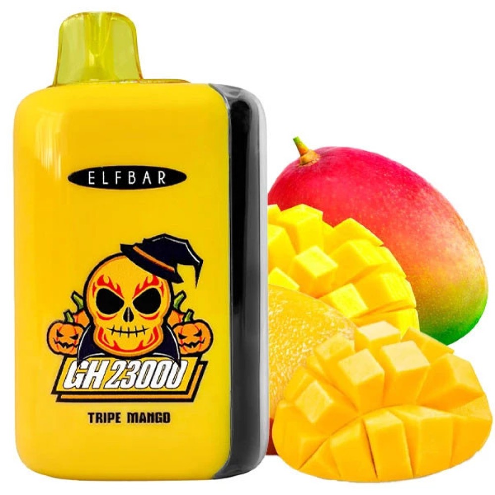Jednorazowy papieros elektroniczny Elf Bar GH Tripe Mango (Tripe Mango) (23000 zaciągnięć) (2% Ni)