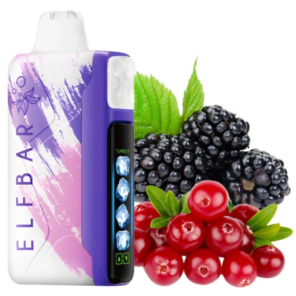 Jednorazowy papieros elektroniczny Elf Bar Ice King Blackberry Cranberry (30 000 zaciągnięć)