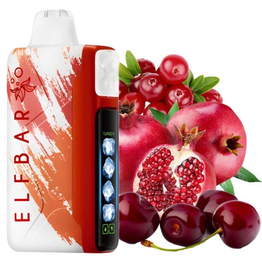 Jednorazowy papieros elektroniczny Elf Bar Ice King Cherry Pomegranate Cranberry (Cherry Pomegranate Cranberry) (30000 zaciągnięć)