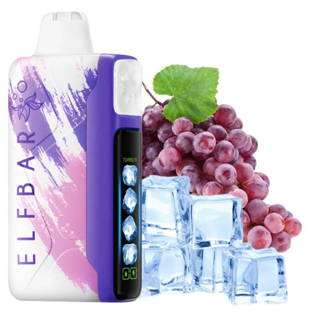 Jednorazowy papieros elektroniczny Elf Bar Ice King Grape Ice (Grape Ice) (30000 zaciągnięć)