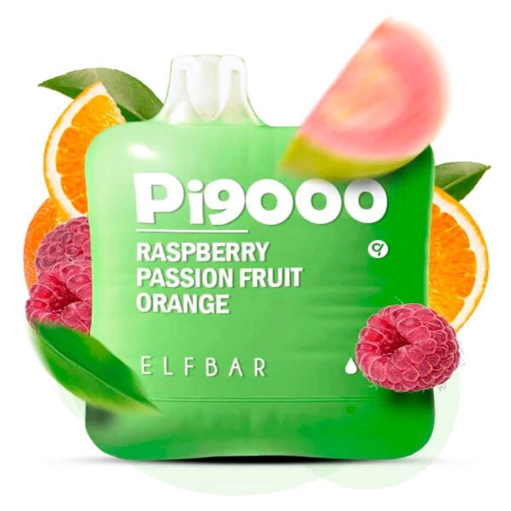 Jednorazowy papieros elektroniczny Elf Bar Pi Raspberry Passion Fruit Orange (Malina Passion Fruit Orange) (9000 zaciągnięć)