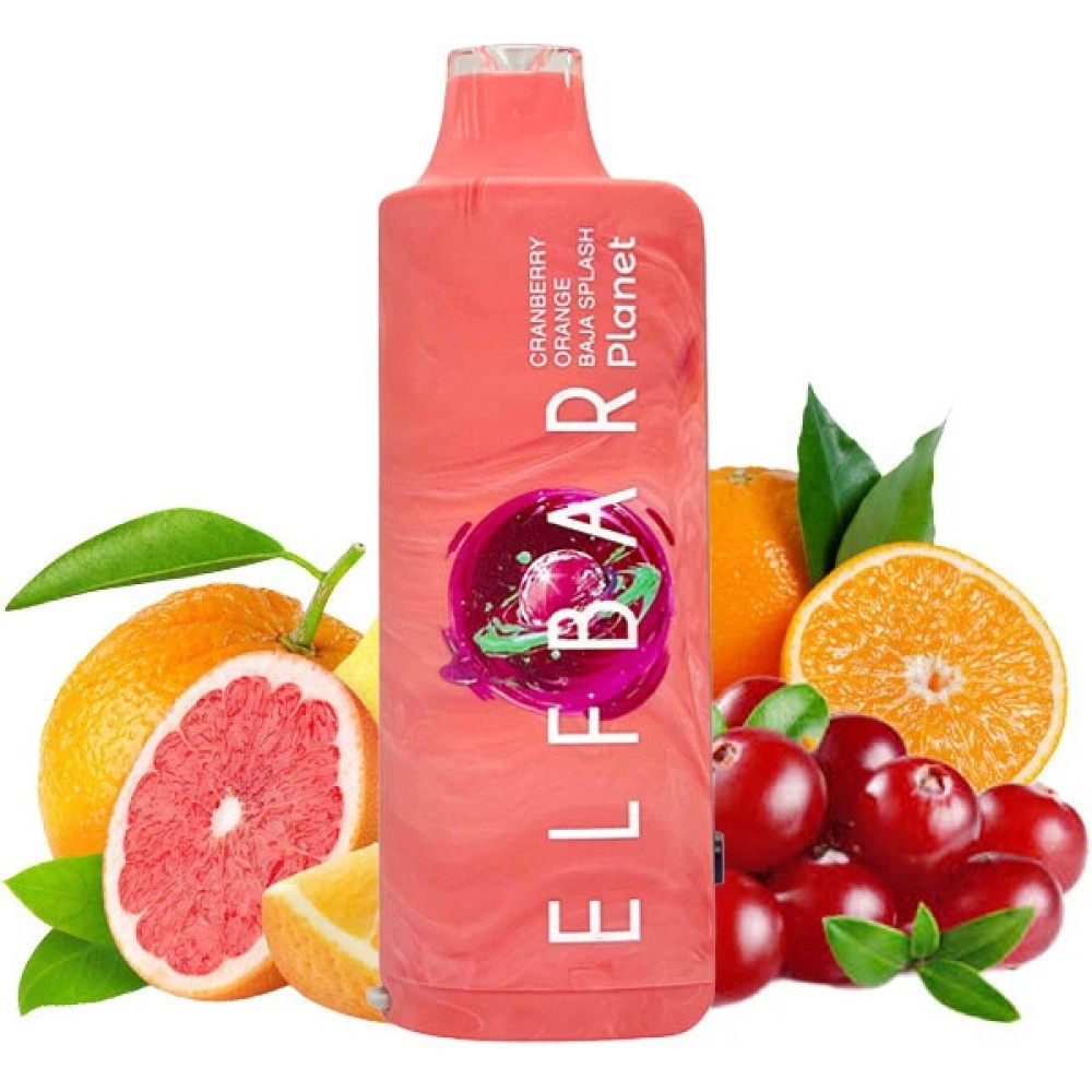 Jednorazowy papieros elektroniczny Elf Bar Planet Cranberry Orange Baja Splash (Cranberry Orange Baja Splash) (25000 zaciągnięć)