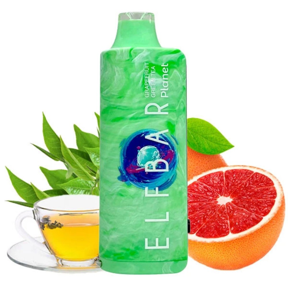Jednorazowy papieros elektroniczny Elf Bar Planet Grapefruit Green Tea (herbata grejpfrutowa zielona) (25000 zaciągnięć)