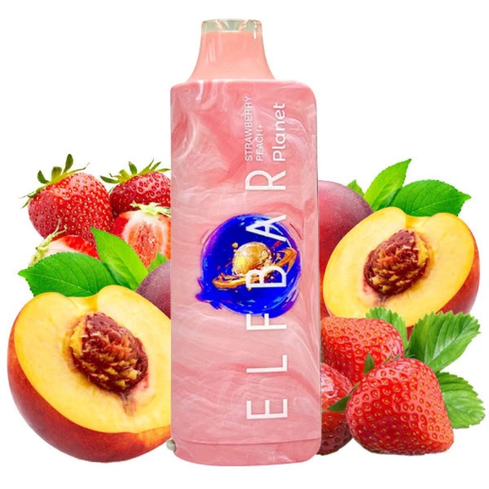 Jednorazowy papieros elektroniczny Elf Bar Planet Strawberry Peach + (Strawberry Peach +) (25000 zaciągnięć)
