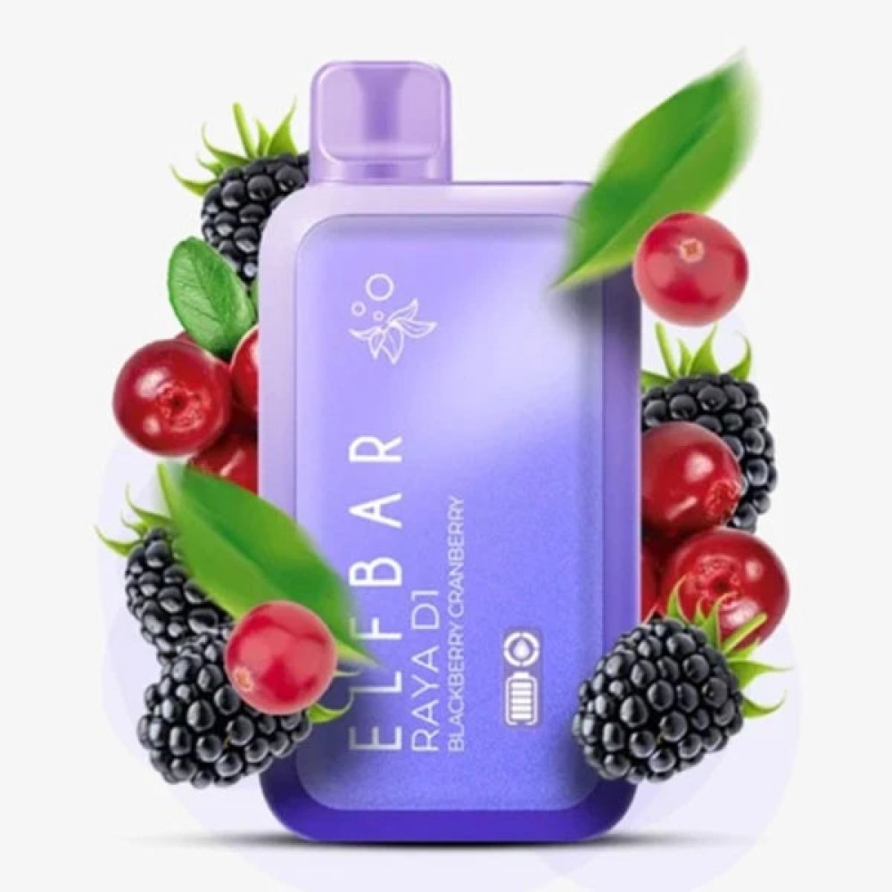 Jednorazowy papieros elektroniczny Elf Bar Raya D1 Blackberry Cranberry (13000 zaciągnięć)
