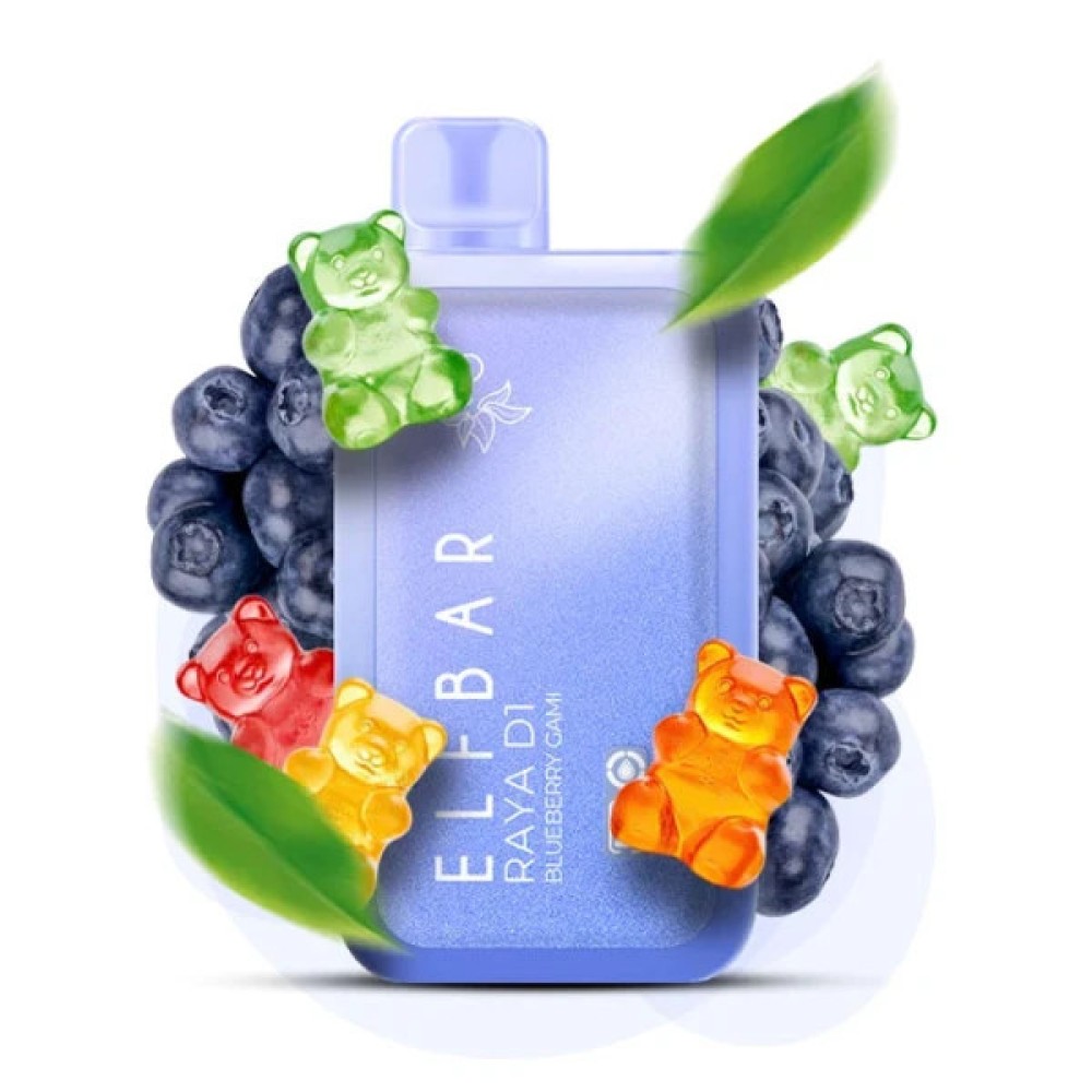 Jednorazowy papieros elektroniczny Elf Bar Raya D1 Blueberry Gami (Blueberry Bears) (13000 zaciągnięć)