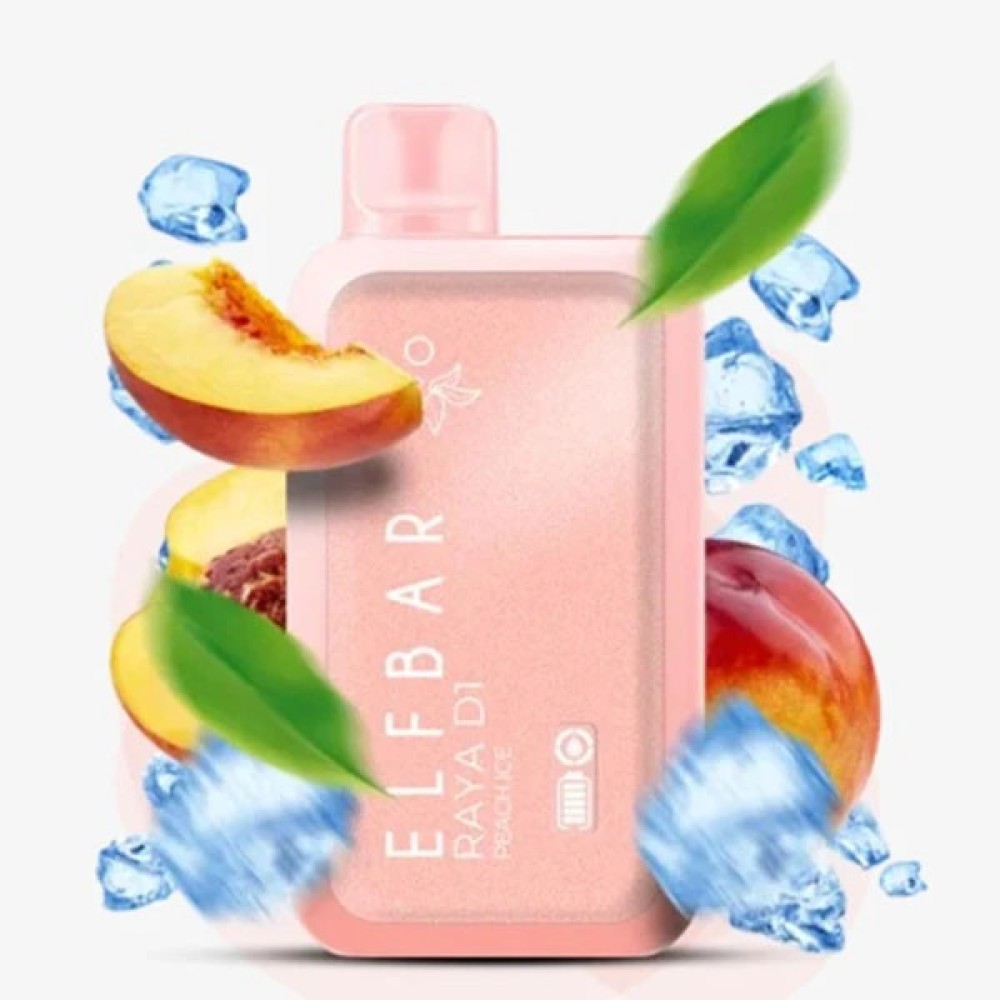 Jednorazowy papieros elektroniczny Elf Bar Raya D1 Peach Ice (13000 zaciągnięć)
