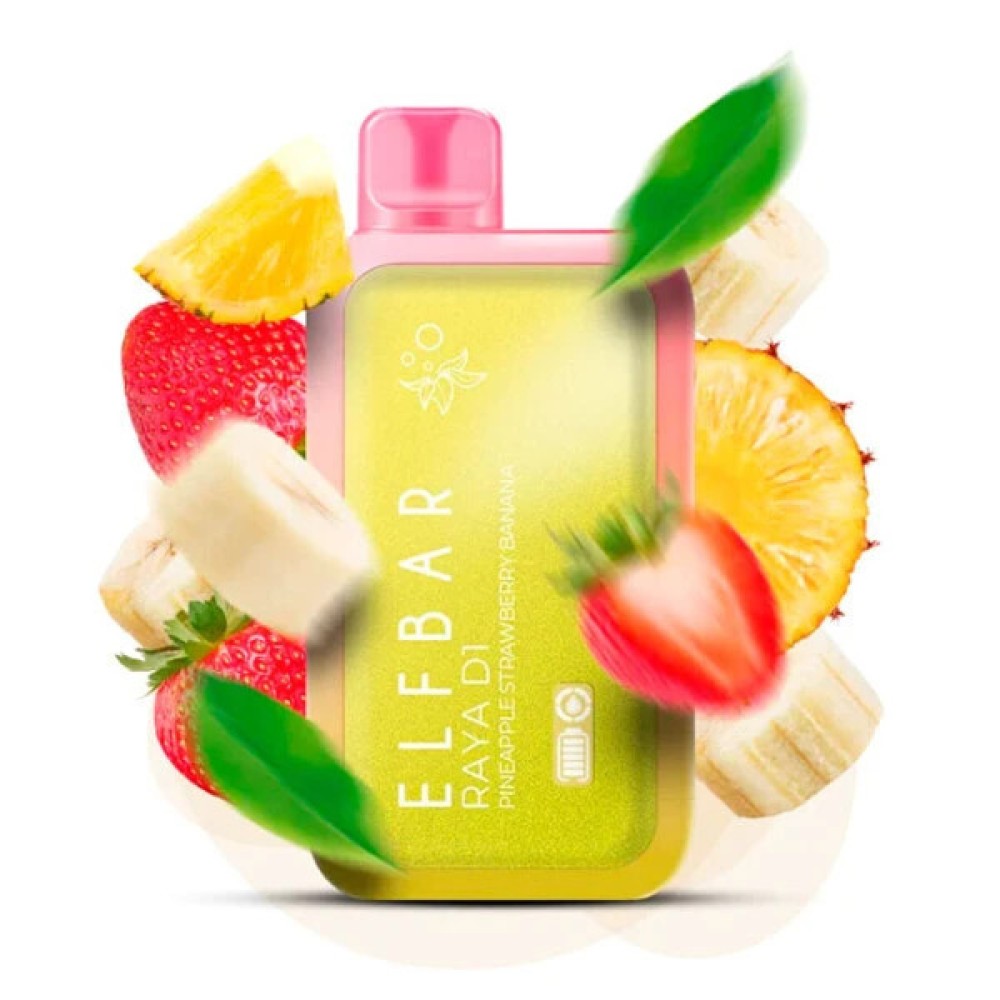 Jednorazowy papieros elektroniczny Elf Bar Raya D1 Ananas Truskawka Banan (Ananas Truskawka Banan) (13000 zaciągnięć)