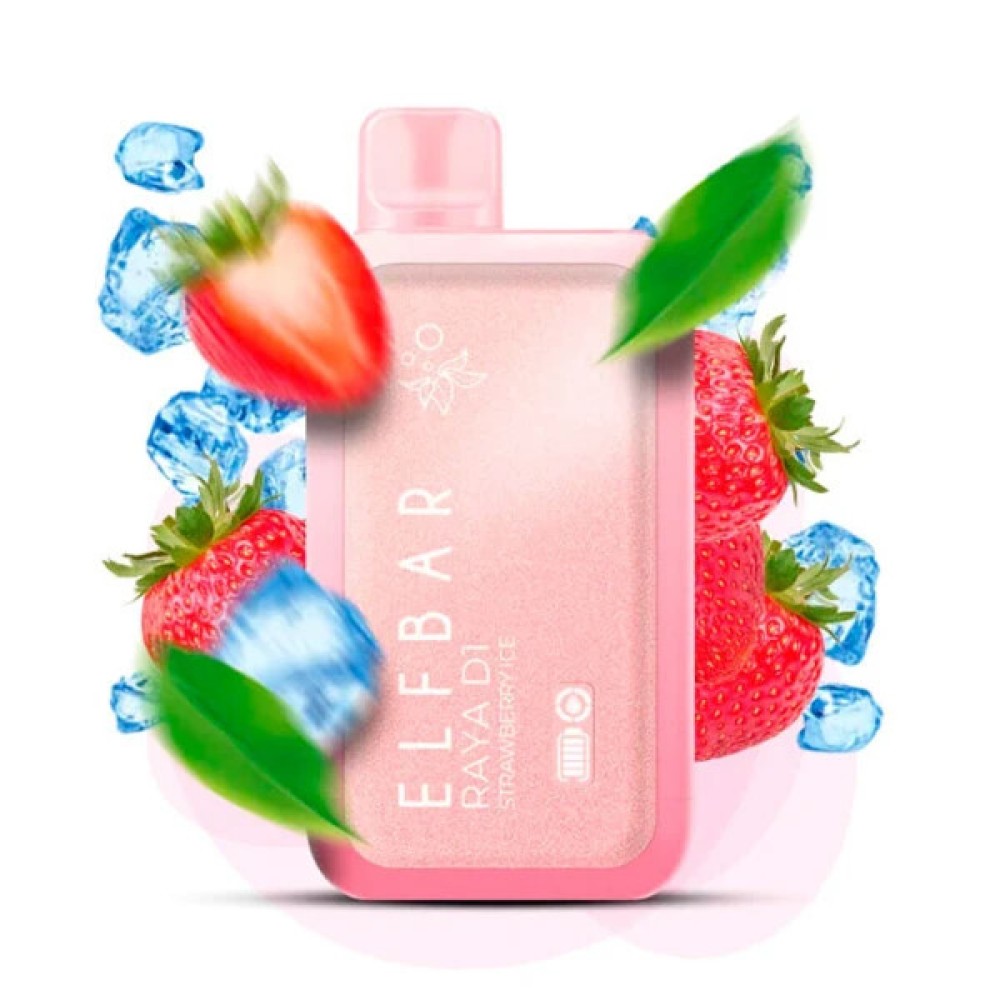 Jednorazowy papieros elektroniczny Elf Bar Raya D1 Strawberry Ice (Strawberry Ice) (13000 zaciągnięć)