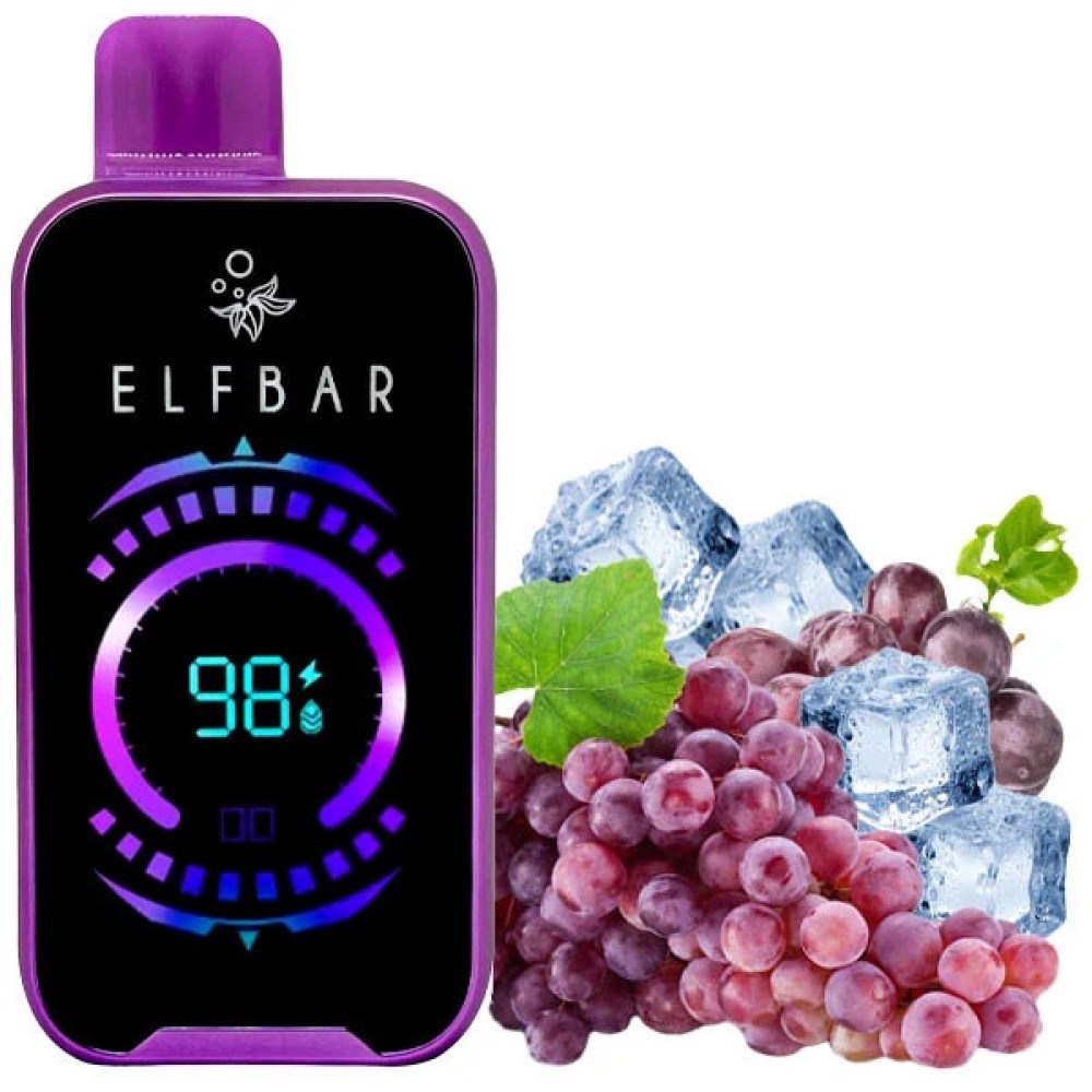 Jednorazowy papieros elektroniczny Elf Bar Raya D2 Grape Ice (Grape Ice) (20000 zaciągnięć)