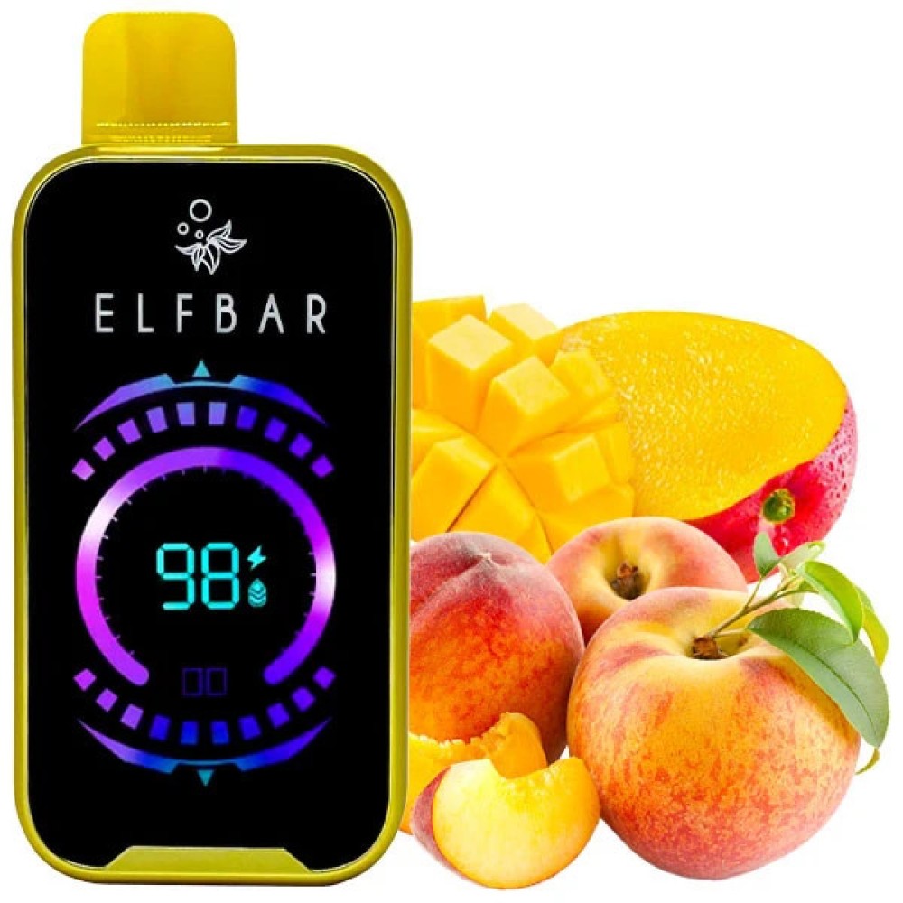 Jednorazowy papieros elektroniczny Elf Bar Raya D2 Mango Peach (20000 zaciągnięć)