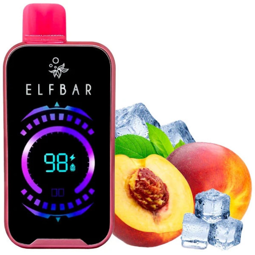 Jednorazowy papieros elektroniczny Elf Bar Raya D2 Peach Ice (20000 zaciągnięć)