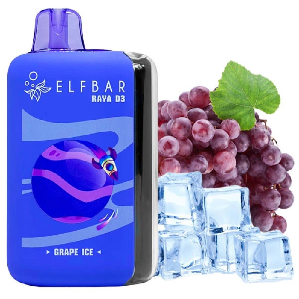 Jednorazowy papieros elektroniczny Elf Bar Raya D3 Grape Ice (Grape Ice) (25000 zaciągnięć)