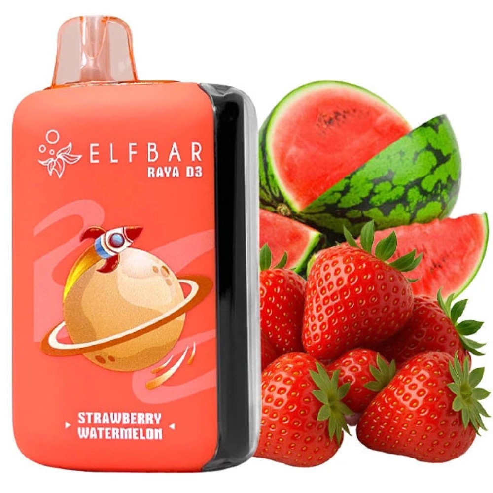 Jednorazowy papieros elektroniczny Elf Bar Raya D3 Strawberry Watermelon (Strawberry Watermelon) (25000 zaciągnięć)