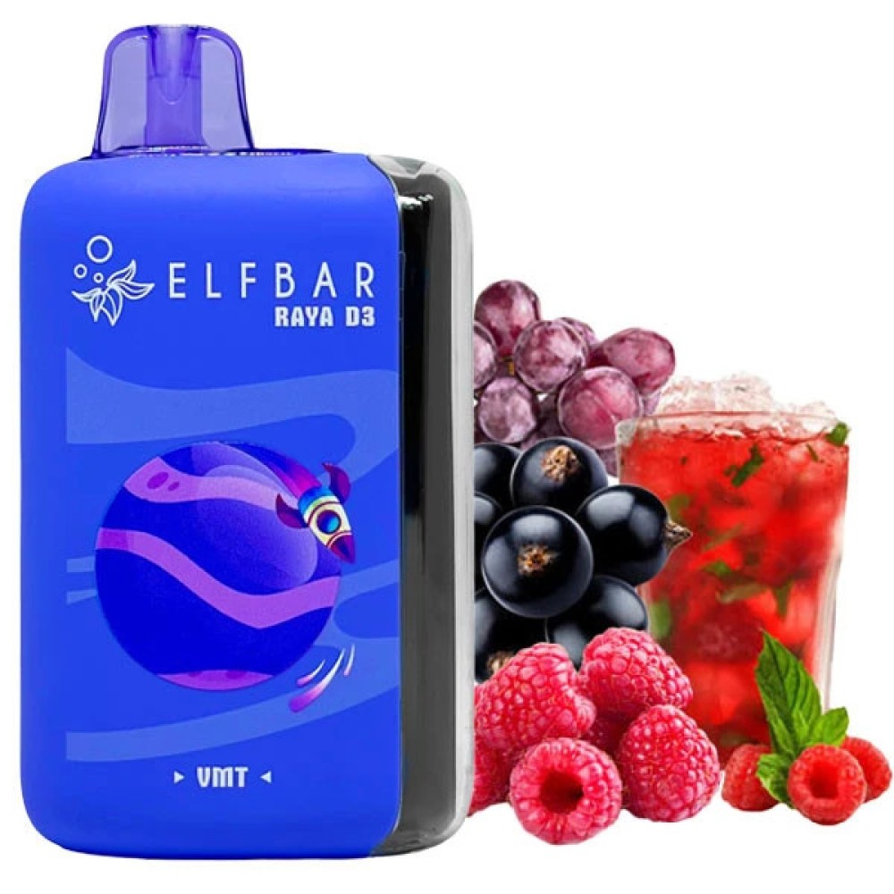 Jednorazowy papieros elektroniczny Elf Bar Raya D3 VMT (VMT) (25000 zaciągnięć)