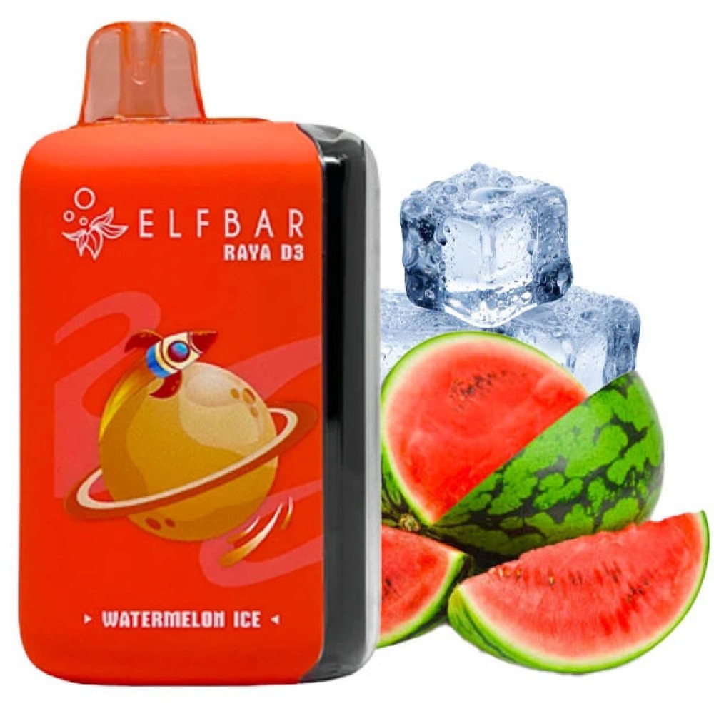 Jednorazowy papieros elektroniczny Elf Bar Raya D3 Watermelon Ice (25000 zaciągnięć)