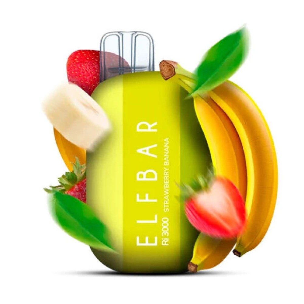 Jednorazowy papieros elektroniczny Elf Bar Ri Strawberry Banana (Strawberry Banana) (3000 zaciągnięć)