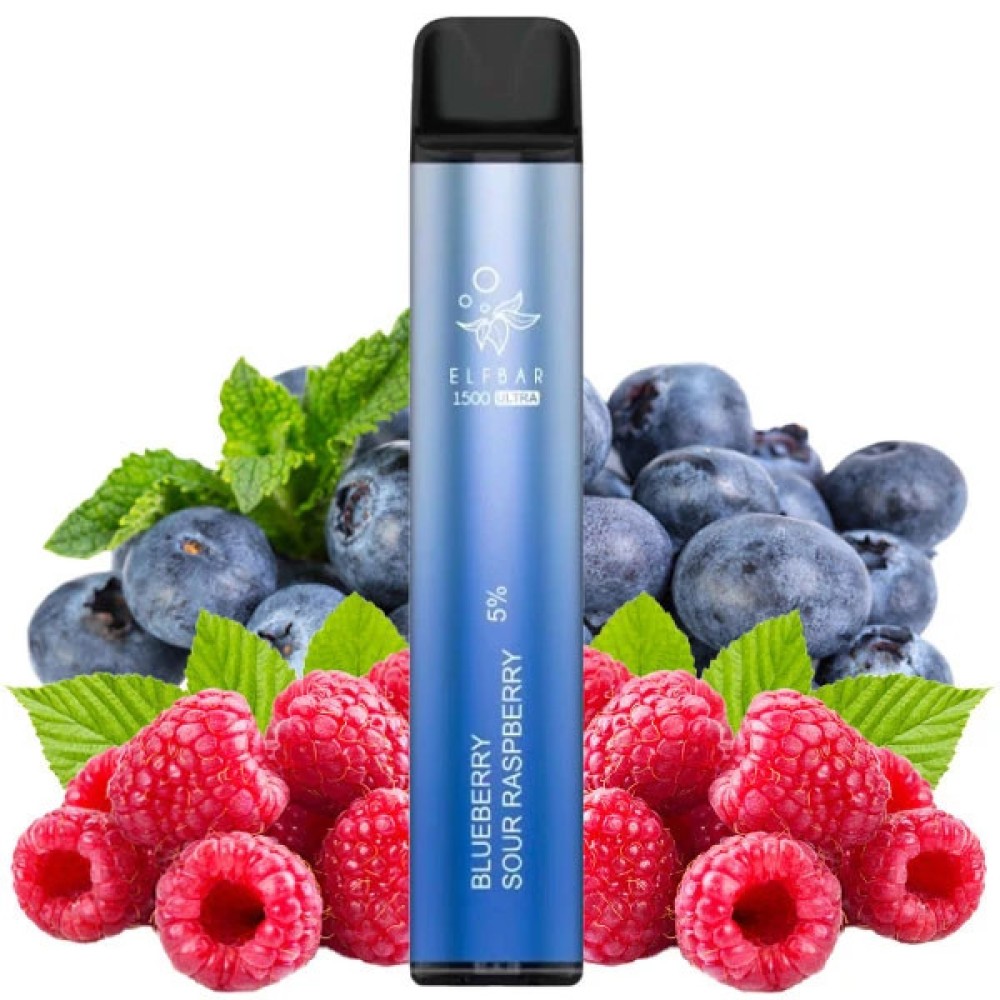 Jednorazowy papieros elektroniczny Elf Bar Ultra Blueberry Sour Raspberry (Blueberry Sour Raspberry) (1500 zaciągnięć)