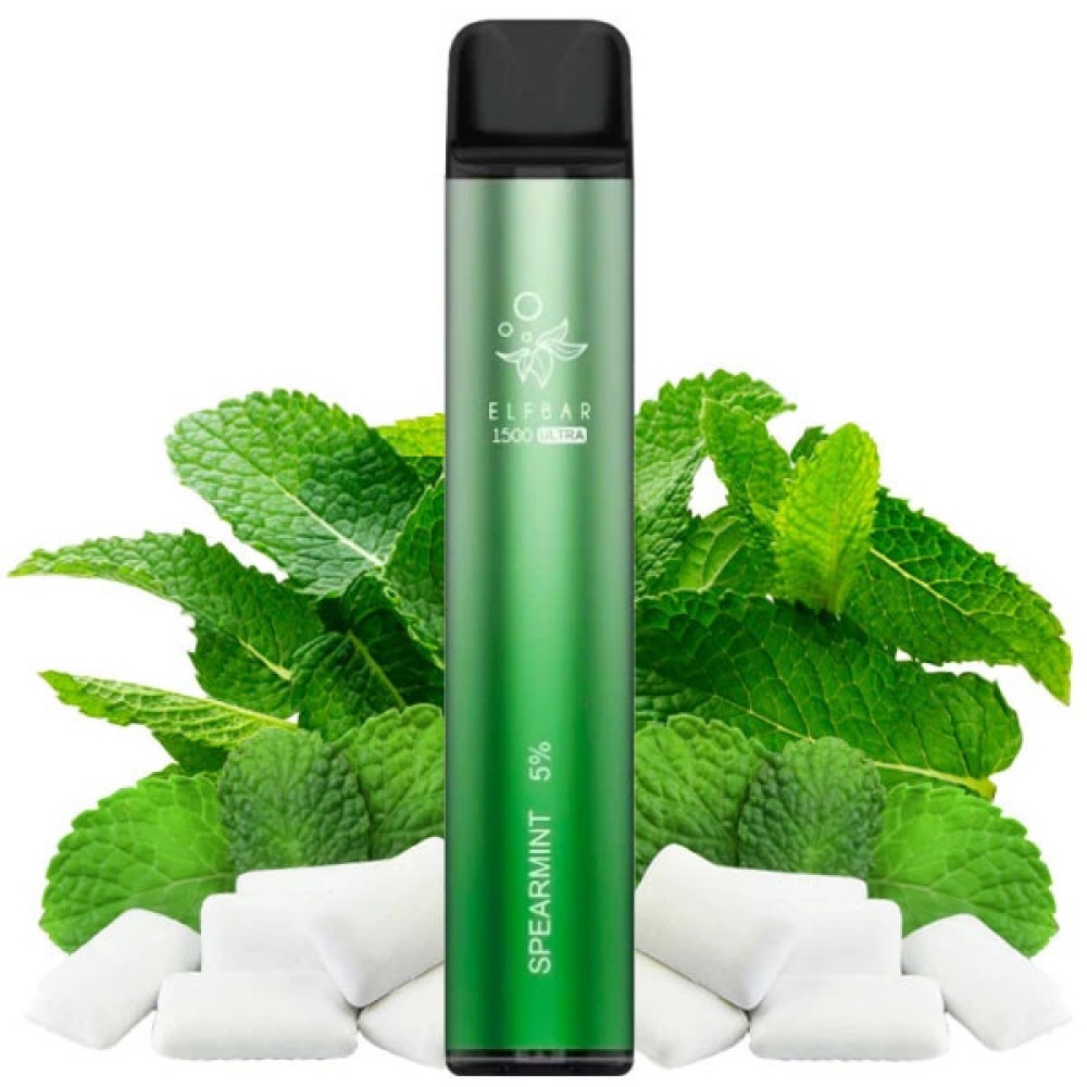 Jednorazowy papieros elektroniczny Elf Bar Ultra Spearmint (Mięta zielona) (1500 zaciągnięć)