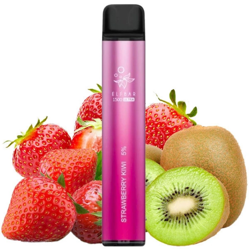 Jednorazowy papieros elektroniczny Elf Bar Ultra Strawberry Kiwi (Strawberry Kiwi) (1500 zaciągnięć)