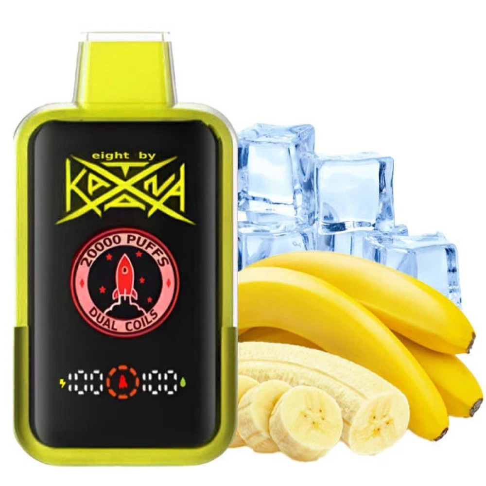 Jednorazowy papieros elektroniczny Katana Banana Ice (Banana Ice) (20000 zaciągnięć)