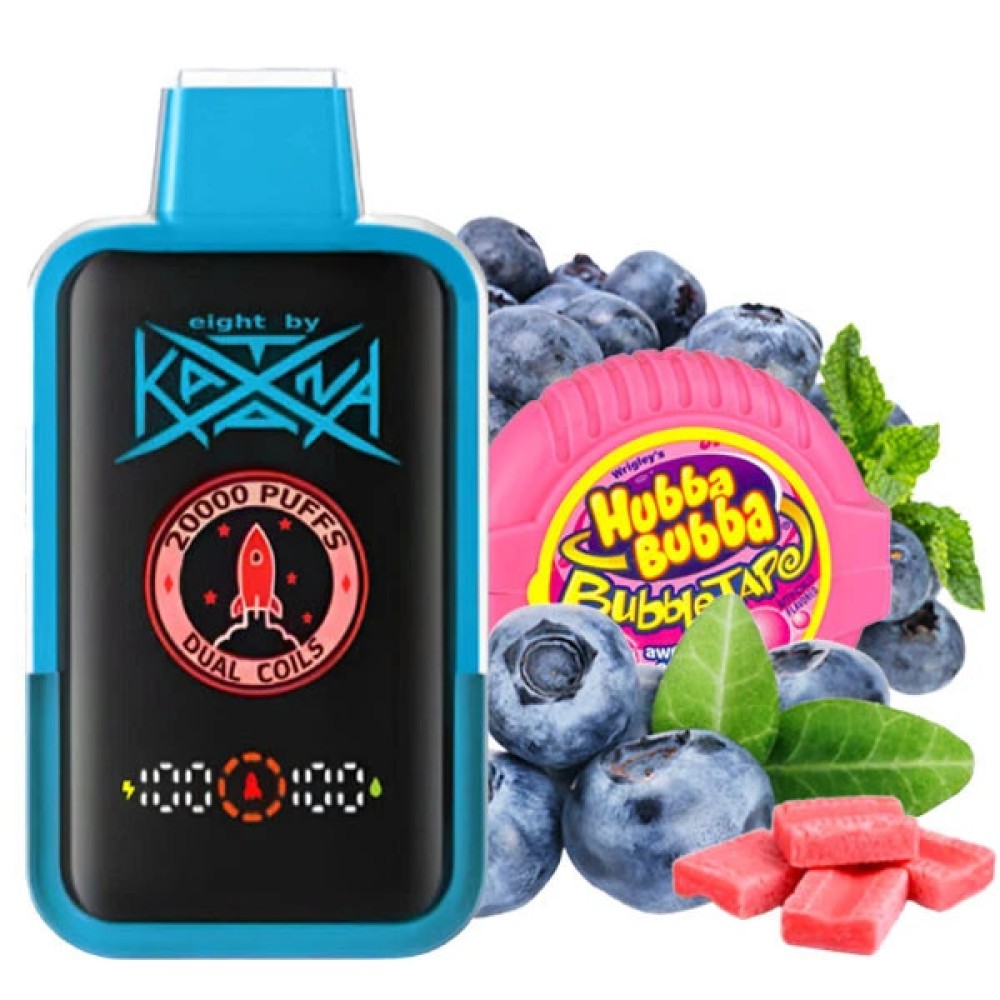 Jednorazowy papieros elektroniczny Katana Blueberry Bubble Gum (20 000 zaciągnięć)