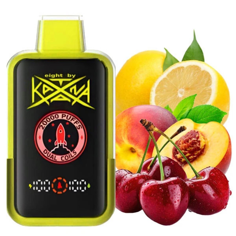 Jednorazowy papieros elektroniczny Katana Cherry Lemon Peach (Cherry Lemon Peach) (20000 zaciągnięć)