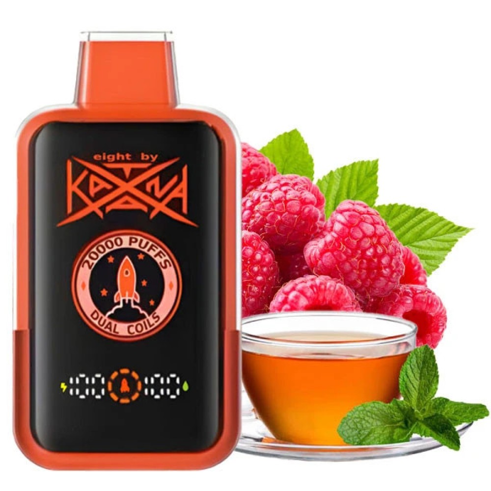Jednorazowy papieros elektroniczny Katana Raspberry Tea (herbata malinowa) (20000 zaciągnięć)