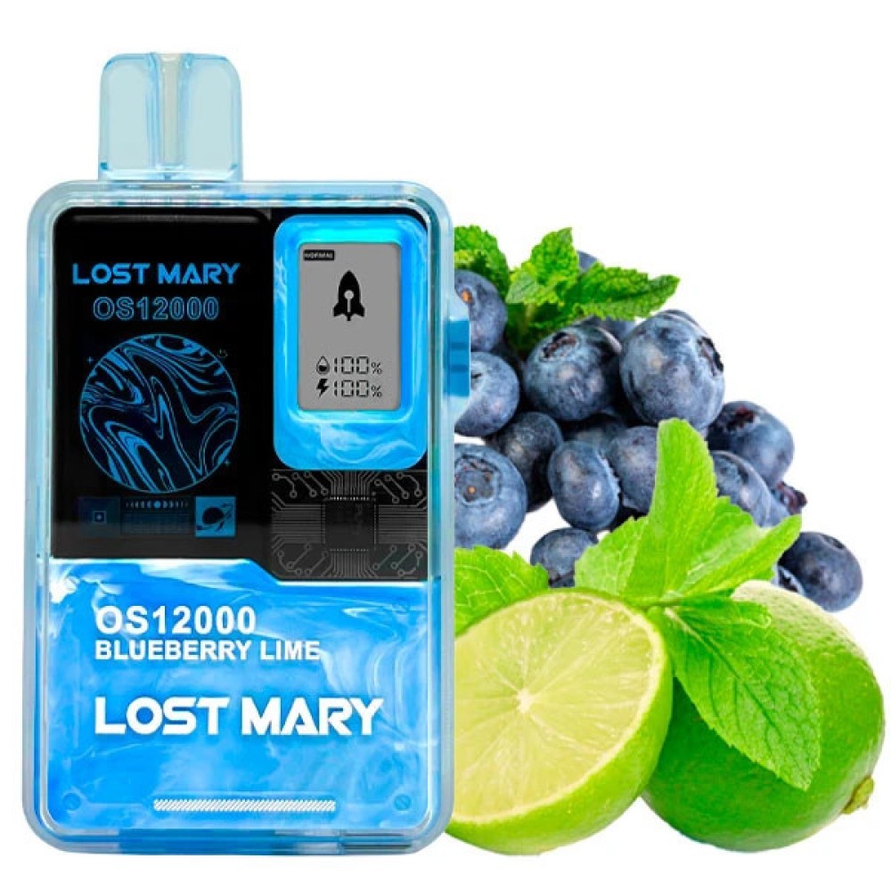 Jednorazowy papieros elektroniczny Lost Mary OS Blueberry Lime (12000 zaciągnięć)
