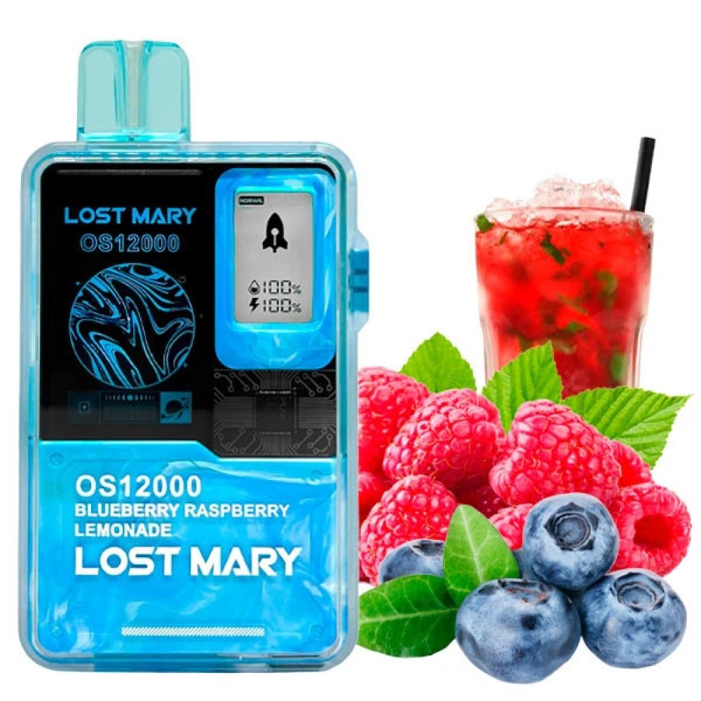 Jednorazowy papieros elektroniczny Lost Mary OS Blueberry Raspberry Lemonade (Blueberry Raspberry Lemonade) (12000 zaciągnięć)