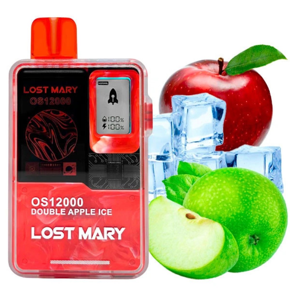 Jednorazowy papieros elektroniczny Lost Mary OS Double Apple Ice (12000 zaciągnięć)